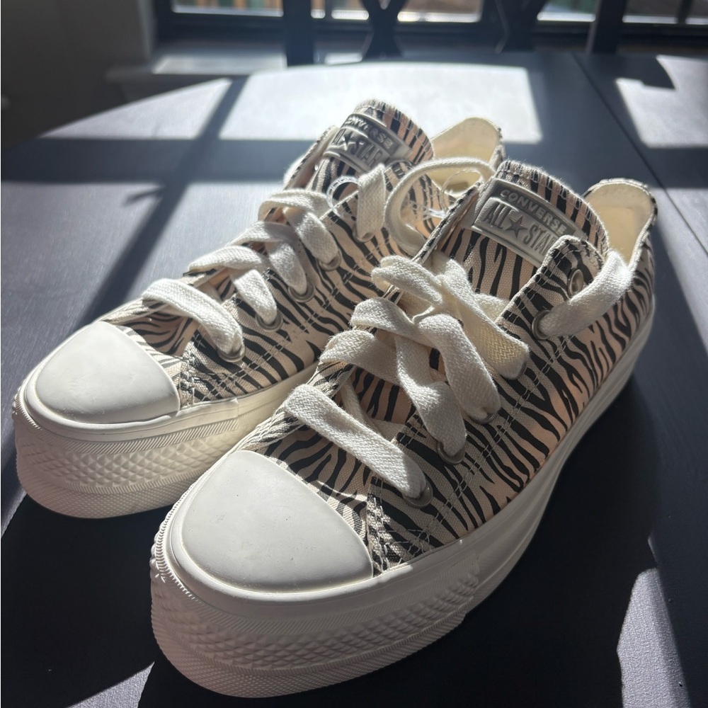 Converse Black and White Animal Print Sneakers